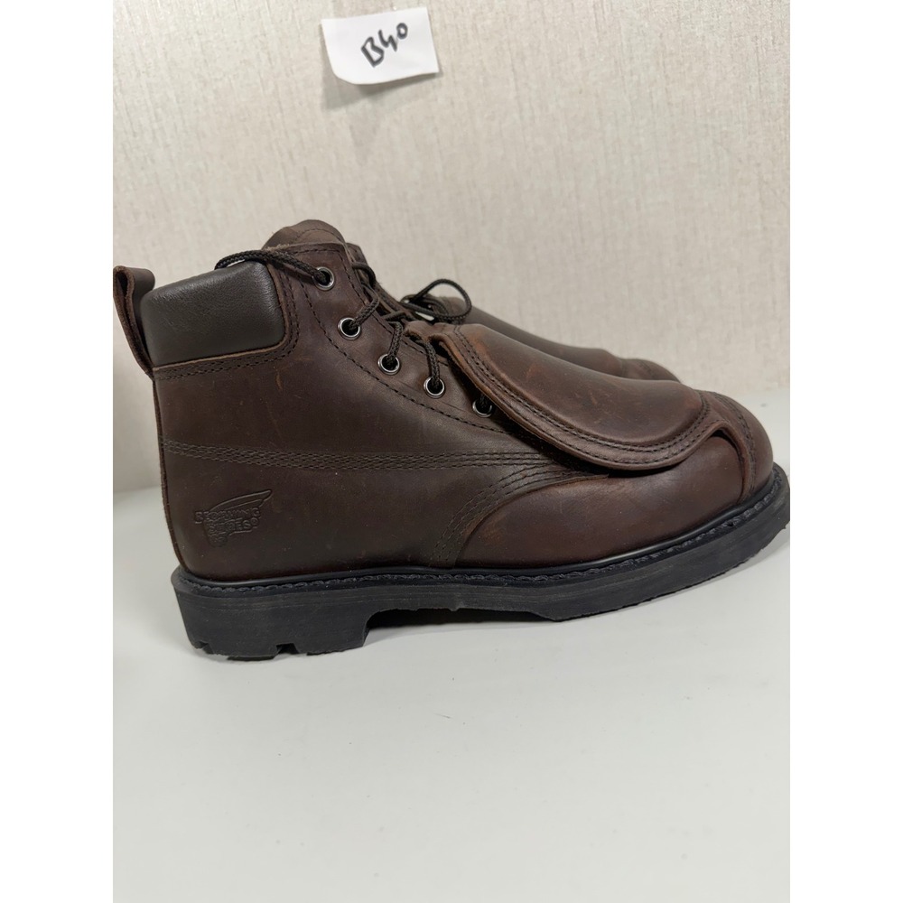 RED WING SHOES 5686 Vibram Metarsala Guard Steel Toe Work Boots Brown Men sz 9 M